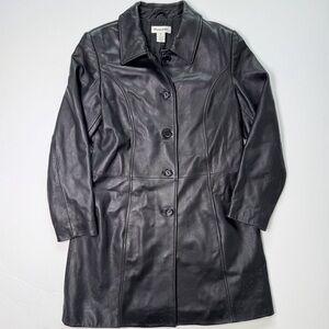 Preston & York Black Genuine Lamb Skin Leather Coat‎ Medium